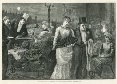 Szentivánéjszaka az alsóház teraszán alkotó: Harry Furniss