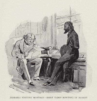 Disraeli meglátogatja Montagu Corryt (Lord Rowton) Albanyban alkotó: Harry Furniss
