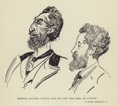 Edward Bulwer Lytton és fia, Lytton grófja, Owen Meredith alkotó: Harry Furniss