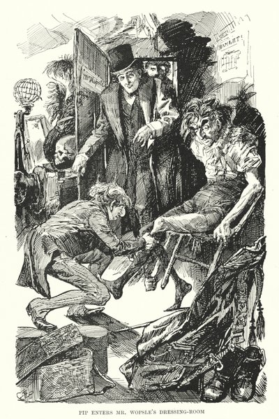 Illusztráció a nagy várakozásokhoz, Charles Dickens (litho) alkotó: Harry Furniss