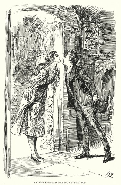 Illusztráció a nagy várakozásokhoz, Charles Dickens (litho) alkotó: Harry Furniss