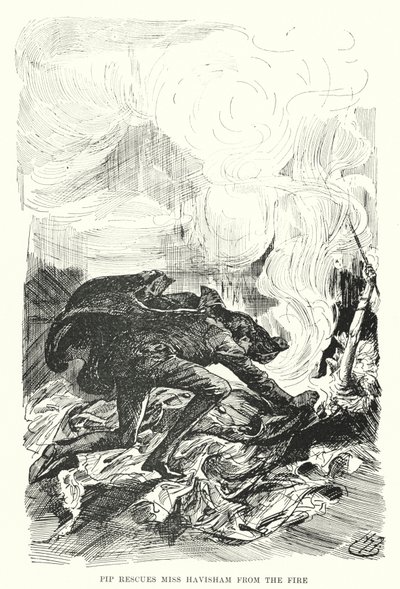 Illusztráció a nagy várakozásokhoz, Charles Dickens (litho) alkotó: Harry Furniss