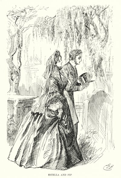 Illusztráció a nagy várakozásokhoz, Charles Dickens (litho) alkotó: Harry Furniss
