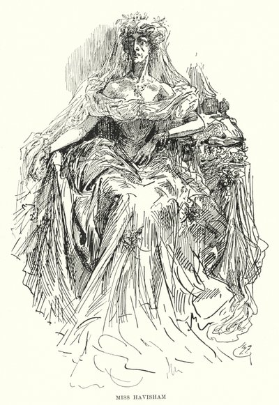 Illusztráció a nagy várakozásokhoz, Charles Dickens (litho) alkotó: Harry Furniss