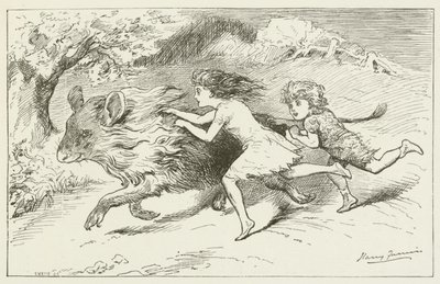 Illusztráció Sylvie és Bruno számára, Lewis Carroll alkotó: Harry Furniss