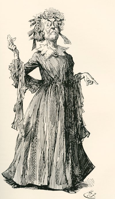 F. úr nagynénje. Harry Furniss illusztrációja Charles Dickens Kis Dorrit című regényéhez, a The Testimonial Editionból, 1910-ben. alkotó: Harry Furniss
