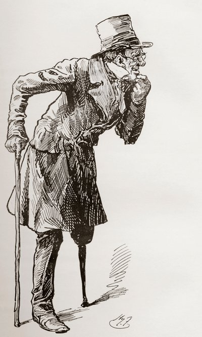 Silas Wegg a Bower felé vezető úton alkotó: Harry Furniss