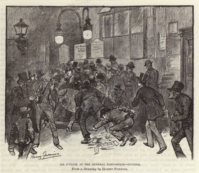 Hat órakor a főpostahivatalban alkotó: Harry Furniss