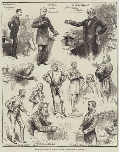 Vázlatok a Cloture-vita során az alsóházban alkotó: Harry Furniss