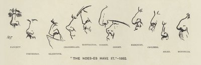 A Noes-es (azaz a politikusok orra) megvan - 1883 (litho) alkotó: Harry Furniss