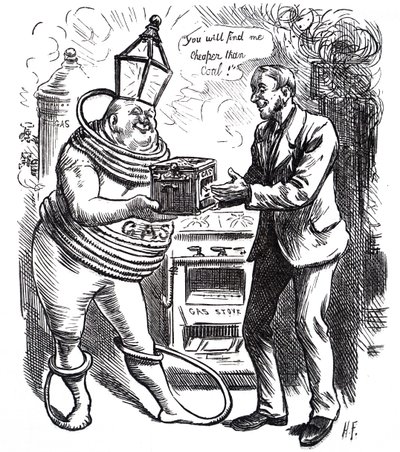 A gáz olcsó költsége. alkotó: Harry Furniss