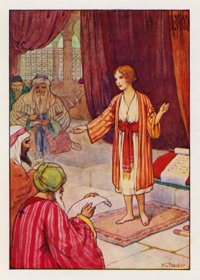 Három nap múlva a templomban találtak rá (színes litográfia). alkotó: Harry George Theaker