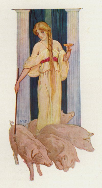 Circe (színes litográfia) alkotó: Harry George Theaker