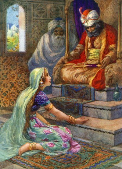 "Az Ő neve Satyavan" (színes litó) alkotó: Harry George Theaker