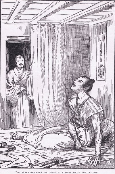 Alvását megzavarta egy zaj a mennyezet felett (a További történetek Raikótól) (litho) alkotó: Harry George Theaker