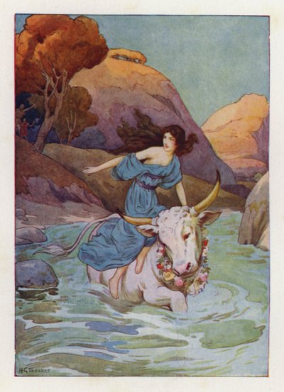 Jupiter belevetette magát az óceánba, és elúszott (színes litográfia). alkotó: Harry George Theaker