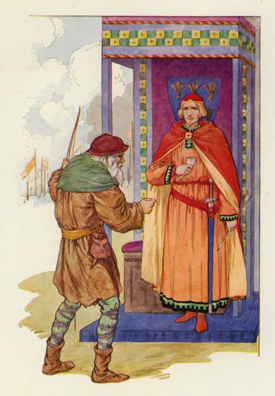 "Öregem - mondta János gróf -, bárcsak inkább levágták volna a jobb kezedet, minthogy te vedd el ezt a díjat." (színes litográfia) alkotó: Harry George Theaker