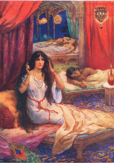 Pabhavati felriadt. A Keményszívű hercegből, illusztráció a 