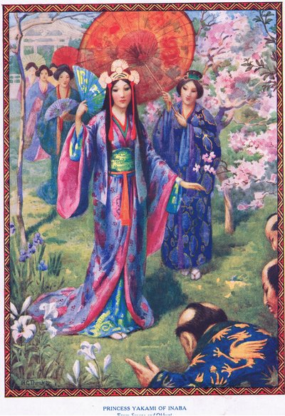 Yakami inabai hercegnő (Susano és Ohkuni) (litográfia) alkotó: Harry George Theaker
