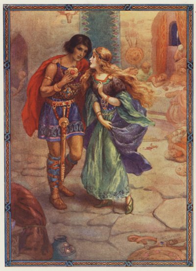 "Vegyél feleségül!", Diarmuid és Grania (színes litográfia) alkotó: Harry George Theaker