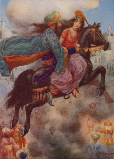 A hercegnő visszatér Perzsiába (színes litográfia) alkotó: Harry George Theaker