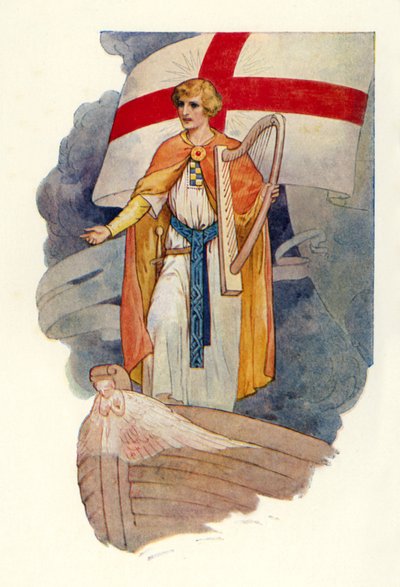 Egy kereszt alatt egy férfi állt és nézett (színes litográfia) alkotó: Harry George Theaker