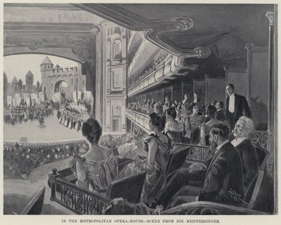 A Metropolitan Operaházban, jelenet a Die Meistersingerből (litho) alkotó: Harry Grant Dart