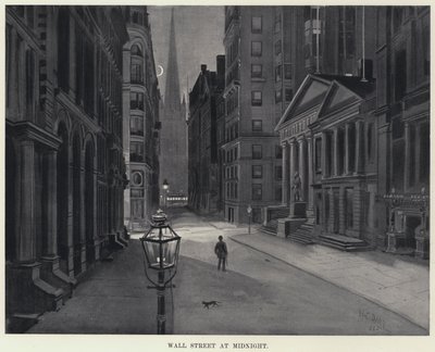 Wall Street éjfélkor (litho) alkotó: Harry Grant Dart