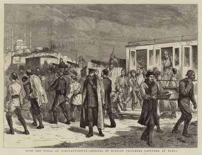 A törökökkel Konstantinápolyban, Elenába elfogott orosz foglyok érkezése alkotó: Harry Hamilton Johnston
