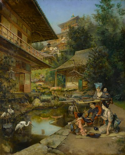 Egy japán kertben alkotó: Harry Humphrey