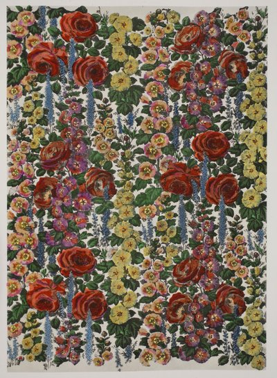 Hollyhocks and Roses, pub. 1933 alkotó: Harry Wearne