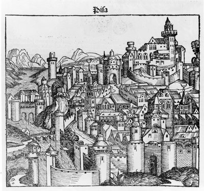 Pisa Hartmann Schedel "Liber Chronicarum" után. Nürnberg 1493 alkotó: Hartmann Schedel