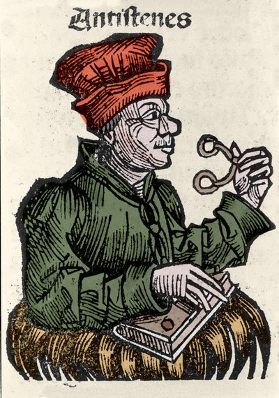 Antisztén görög filozófus (i. e. 444-365). A „Nürnbergi krónikák” xilográfiája, Hartmann Schedel alkotó: Hartmann Schedel