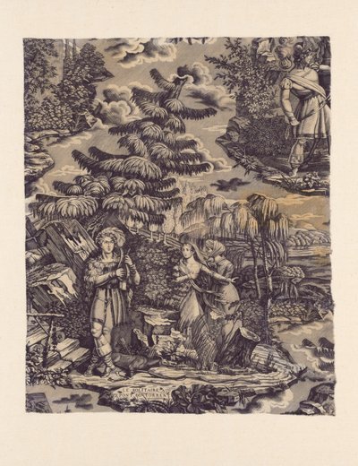 Le Solitaire au Pont du Torrent (A remete a Torrenten átívelő hídnál) (Bútorszövet) alkotó: Hartmann et Fils
