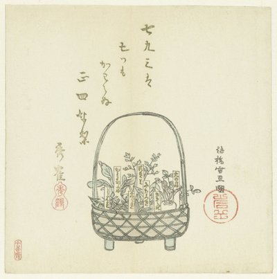 Egy kosár fiatal hajtásokból alkotó: Hasegawa Settan