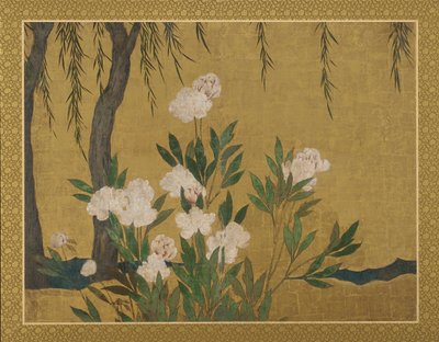 Pünkösdi rózsa és fűz, Momoyama vagy Edo korszak, 17. század eleje. alkotó: Hasegawa Tonin