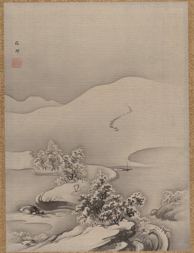 Lake and Causeway, kb. 1885-89. alkotó: Hashimoto Gaho