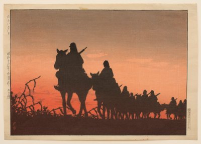 A vörös lenyugvó nap alkotó: Hasui Kawase