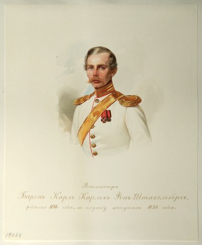 Karl Karlovich von Stackelberg báró portréja 1816-1887 A császári lóőrök albumából, 1846-1849 alkotó: Hau