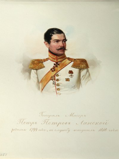 Pjotr Petrovics Lanszkoj tábornok portréja 1799-1877 A császári lóőrök albumából, 1846-1849 alkotó: Hau