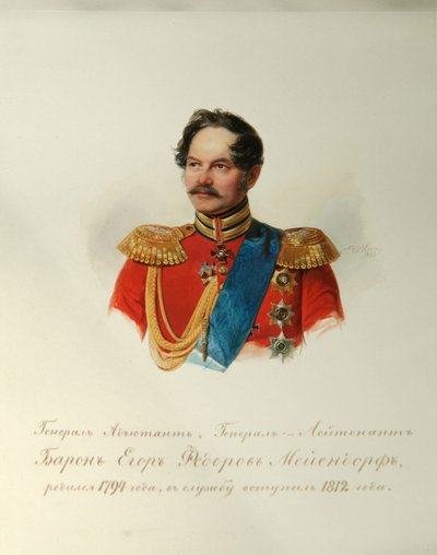 Jegor Fjodorovics Meiendorf tábornok portréja 1794-1879 A császári lóőrök albumából, 1846-1849 alkotó: Hau