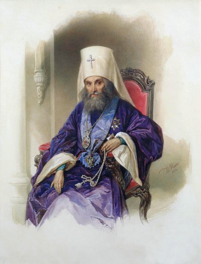 Filaret moszkvai metropolita portréja, 1782-1867, 1854. alkotó: Hau