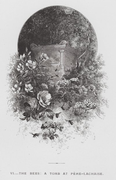 A rovar: A méhek, egy sír Pere-Lachaise-ban (metszet) alkotó: Hector Giacomelli