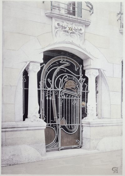 Bejárat a „Castel-Beranger” illusztrációhoz Hector Guimard (1867-1942) könyvéből alkotó: Hector Guimard