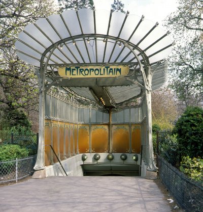 Porte Dauphine, metrómegálló, Guimard építészet. alkotó: Hector Guimard