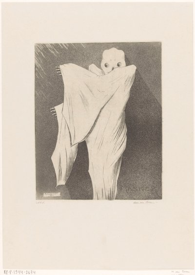 De Dood (eredeti cím az objektumon) Maszkoló (eredeti sorozatcím az objektumon) alkotó: Hein von Essen (signed by artist)