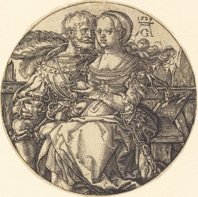 Egy pár szerelmes ül, 1529. alkotó: Heinrich Aldegrever
