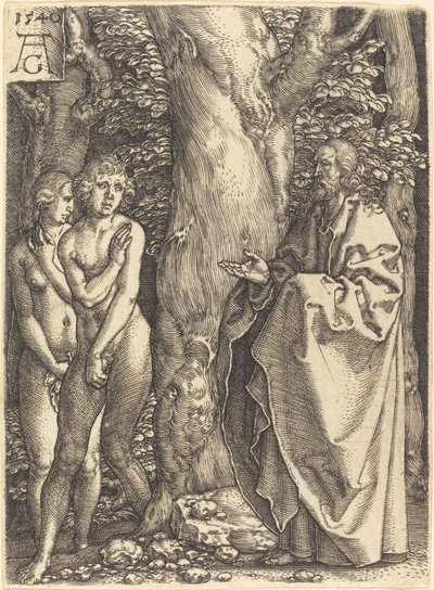 Ádám és Éva elrejtik magukat, 1540. alkotó: Heinrich Aldegrever