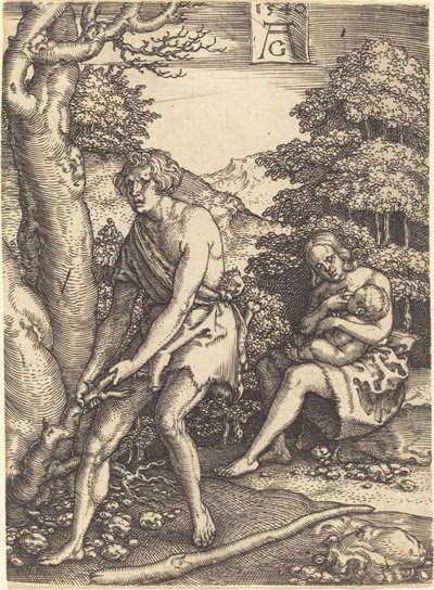Ádám és Éva a munkában alkotó: Heinrich Aldegrever