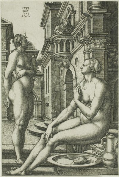 Batsaba a fürdőben alkotó: Heinrich Aldegrever
